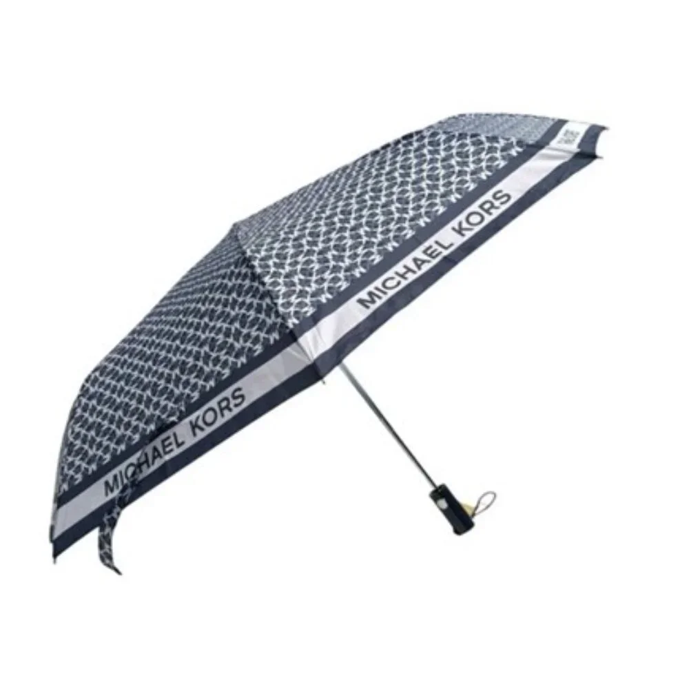Michael Kors Travel MK Signature Monogram Umbrella NWT